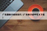 广东翻赖子麻将技巧（广东赖子麻将官方下载）