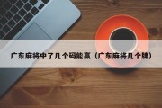广东麻将中了几个码能赢（广东麻将几个牌）