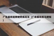 广东麻将捉牌规则及玩法（广东麻将抓马规矩）