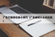 广东打麻将吃胡小技巧（广东麻将什么叫吃胡）
