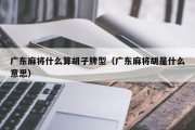 广东麻将什么算胡子牌型（广东麻将胡是什么意思）