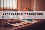 关于广东麻将能漏和吗（广东麻将可以不买马吗）
