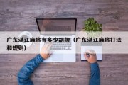 广东湛江麻将有多少胡牌（广东湛江麻将打法和规则）